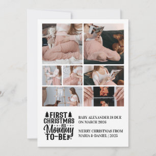 7 Photo Mommy to be Christmas Pregnancy  Holiday Card