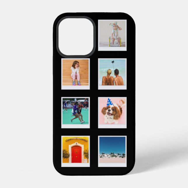7 Photo Template Black iPhone Case (Back)
