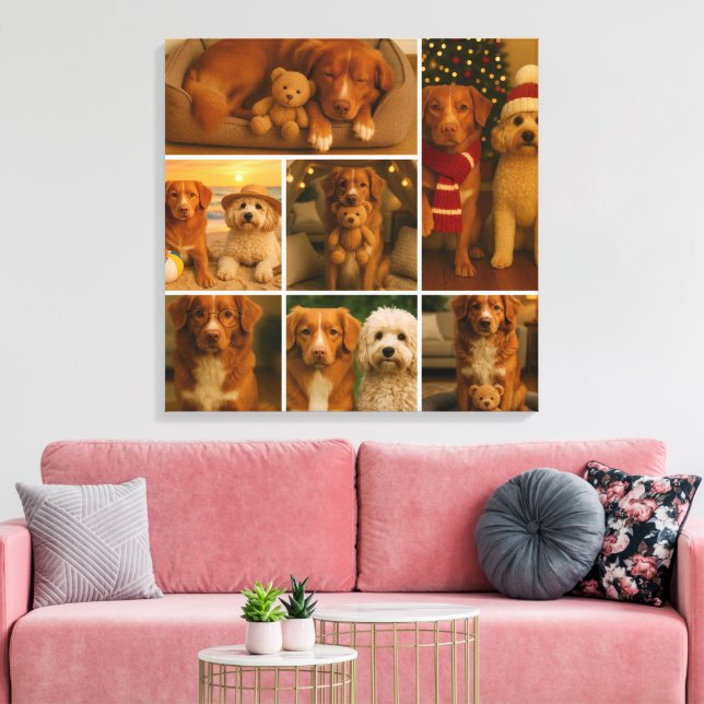 7 Photo Template Collage Personalized Canvas Print (Insitu(LivingRoom))