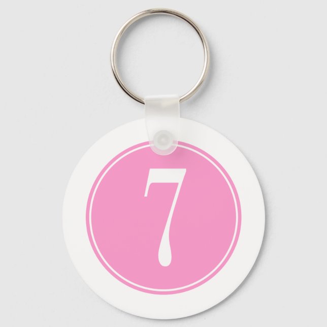 #7 Pink Circle Keychain (Front)