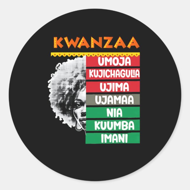 7 Principles Of Kwanzaa4  Classic Round Sticker (Front)