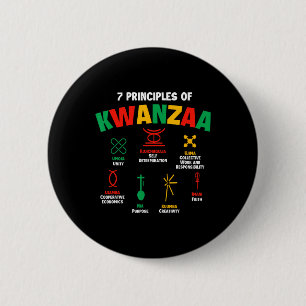 7 Principles Of Kwanzaa - African American Heritag 2 Inch Round Button