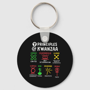 7 Principles Of Kwanzaa Black African American Men Keychain