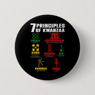 7 Principles Of Kwanzaa Celebration Pan African Bo 2 Inch Round Button