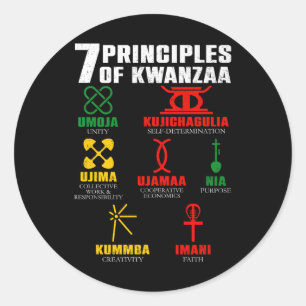 7 Principles Of Kwanzaa Celebration Pan African Bo Classic Round Sticker