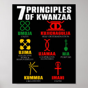 7 Principles Of Kwanzaa Celebration Pan African Bo Poster