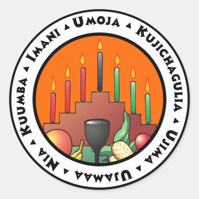 7 Principles of Kwanzaa Classic Round Sticker (Front)