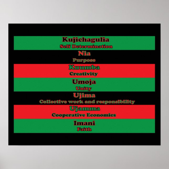 7 Principles of Kwanzaa (Vertical) Poster (Front)