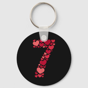 7 Romantic 67 Heart Pattern Valentine Love Trend 6 Keychain
