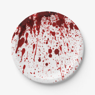 7" Round Paper Plate Blood Splatter Vampire Gothic