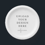 7" Round Paper Plates (set of 8)<br><div class="desc">Customize your design in Templett. After you are done editing,  download your file in a JPG format (don't forget to turn on the bleed option). Upload your design here by clicking on the blue "Personalize" button.</div>