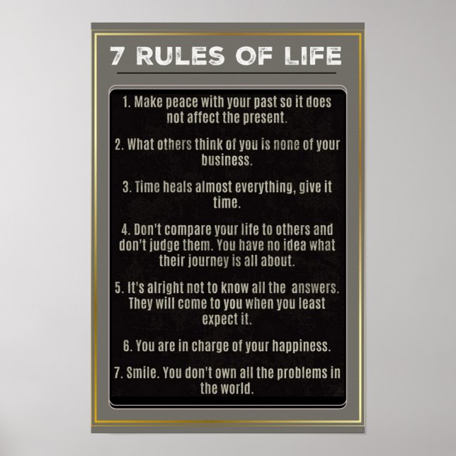 7 Rules Of Life, Print, Value Poster Paper (Matte) (Front)