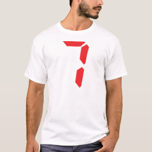 7 seven red alarm clock digital number T-Shirt