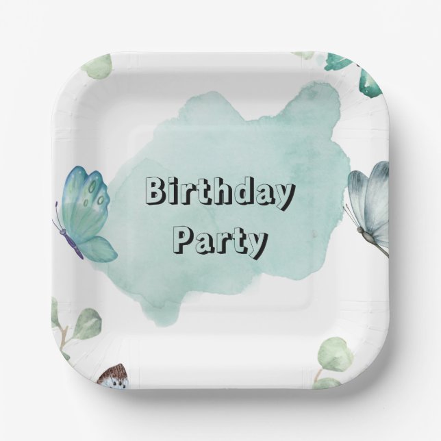 7" Square Paper Plate (Front)