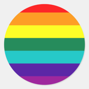 7-Stripe Rainbow Pride Flag Classic Round Sticker