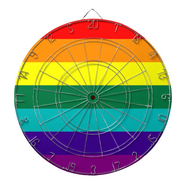 7-Stripe Rainbow Pride Flag Dartboard (Front)