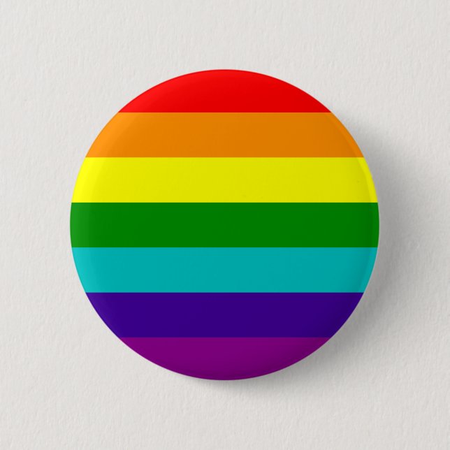 7 Stripes Rainbow Gay Pride Flag Button (Front)