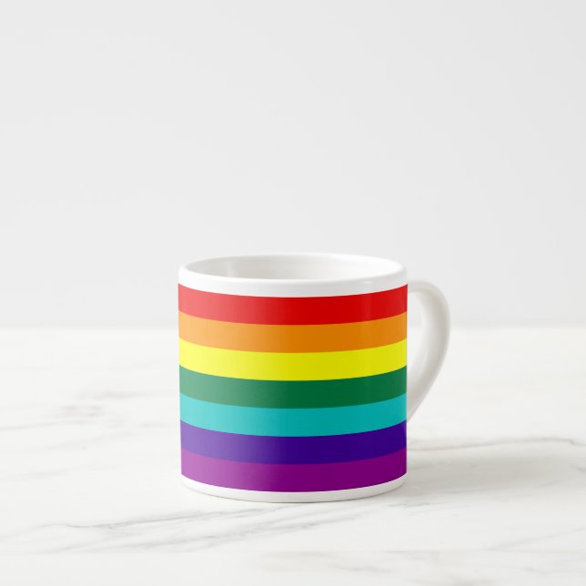 7 Stripes Rainbow Gay Pride Flag Espresso Cup (Front Right)