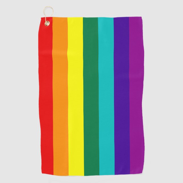 7 Stripes Rainbow Gay Pride Flag Golf Towel (Front)