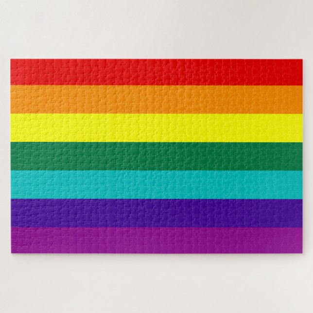 7 Stripes Rainbow Gay Pride Flag Jigsaw Puzzle (Horizontal)