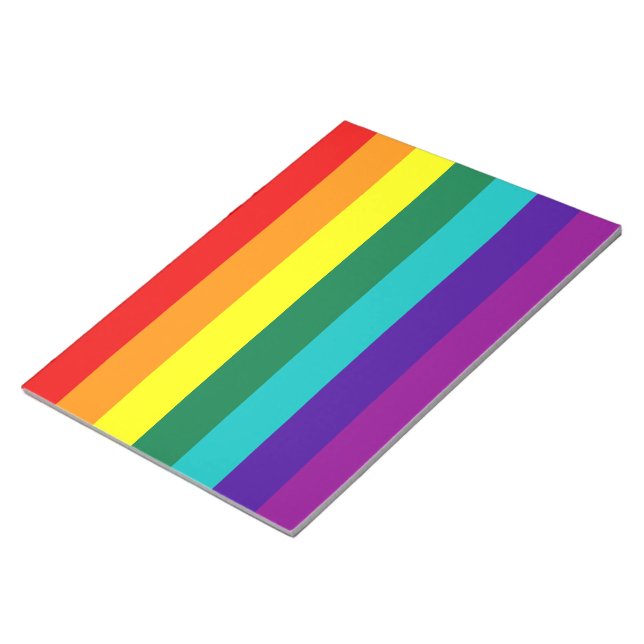 7 Stripes Rainbow Gay Pride Flag Notepad (Angled)