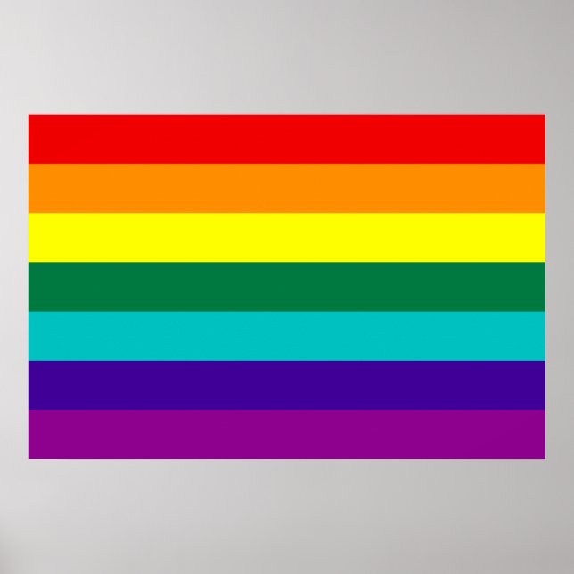 7 Stripes Rainbow Gay Pride Flag Poster (Front)