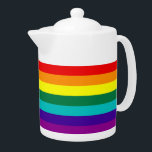 7 Stripes Rainbow Gay Pride Flag Teapot<br><div class="desc">7 Stripes Rainbow Gay Pride Flag Teapot 

 Version with hot pink stripe removed because of the unavailability of hot-pink fabric (1978–79).</div>