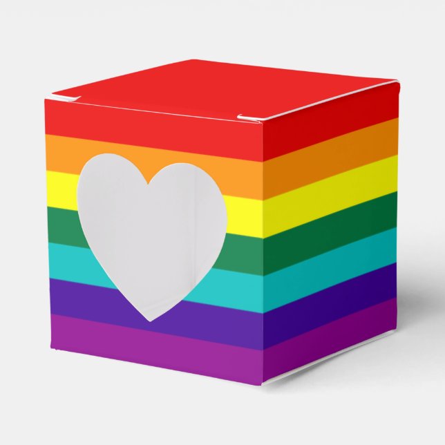 7 Stripes Rainbow Pride Flag Favor Box (Front Side)