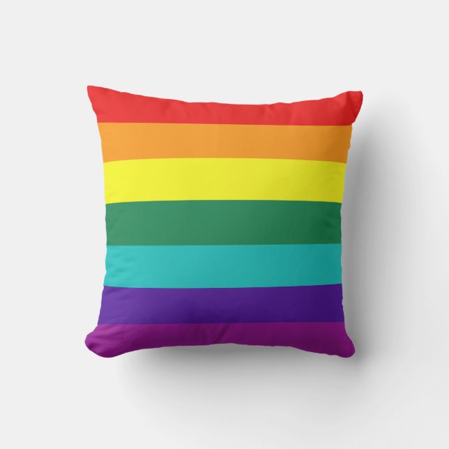 7 Stripes Rainbow Pride Flag Outdoor Pillow (Front)
