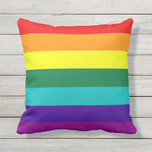 7 Stripes Rainbow Pride Flag Outdoor Pillow