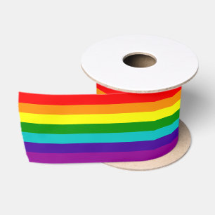 7 Stripes Rainbow Pride Flag Satin Ribbon