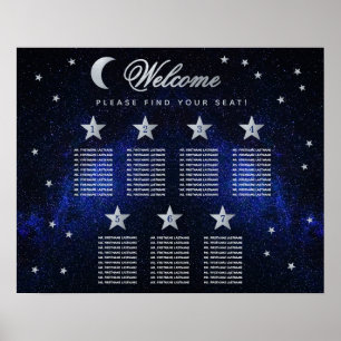 7 Table Celestial Wedding Stars Moon Seating Chart