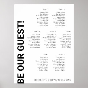 7 table Simple White Wedding seating chart