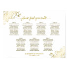 7 Table Wedding Seating Chart Gold Frills on White
