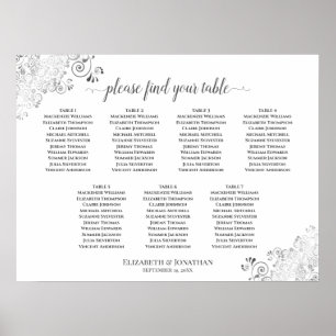 7 Tableau Blanc Mariage Sièges Diagrammes Argent
