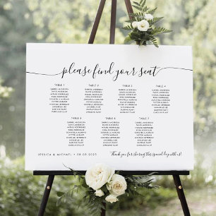 7 Tables Modern Find Your Seat Seating Chart