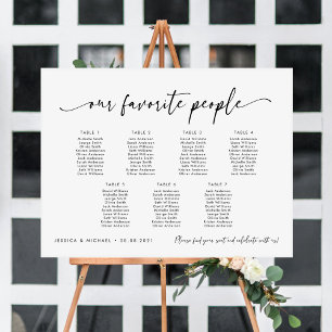 7 Tables Our Favourite People Seating Chart Plan