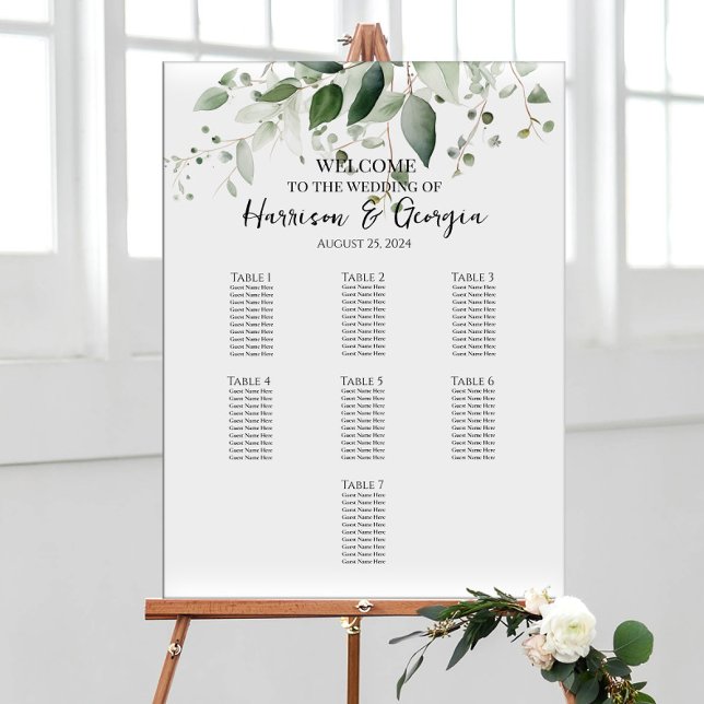 7 tables verdure élégant tableau de sièges de mari (Créateur téléchargé)