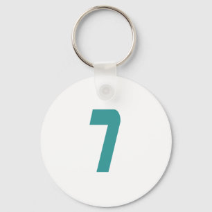 #7 Teal Bold Keychain