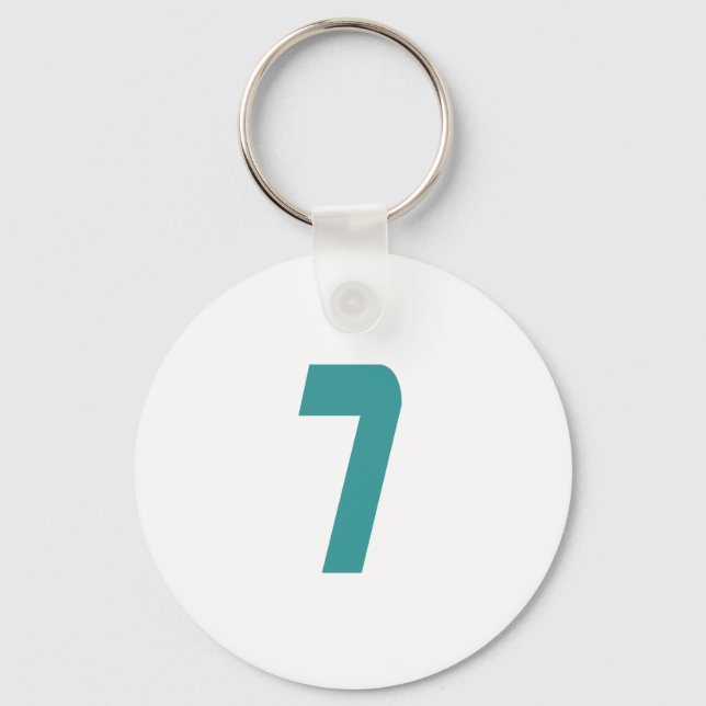 #7 Teal Bold Keychain (Front)