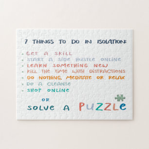 7 things to do in social isolation typography jigsaw puzzle