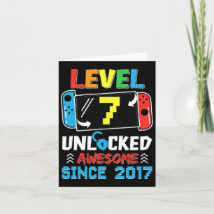 7 Unlocked Awesome Since 2017 Video Game Birthday Card