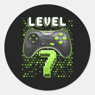 7 Video Game Controller 7th Birthday Gamer Gift Bo Classic Round Sticker
