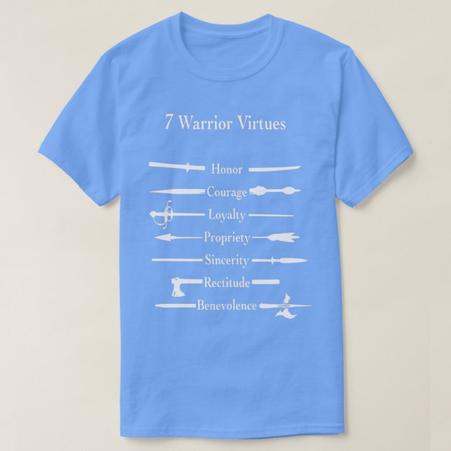 7 Warrior Virtues  T-Shirt (Design Front)