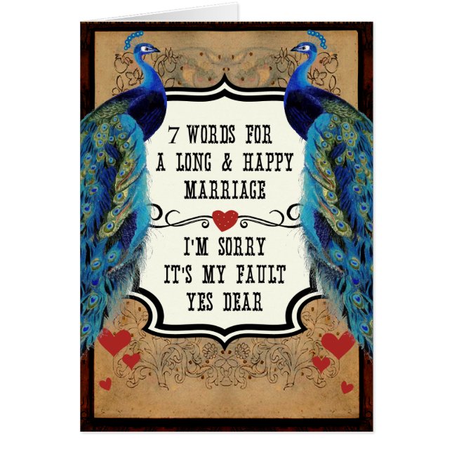 7 Words For A Long and Happy Marriage (Front)