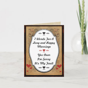 7 Words For A Long and Happy Marriage Card