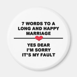 7 Words For A Long and Happy Marriage Magnet