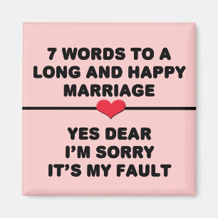 7 Words For A Long and Happy Marriage Magnet