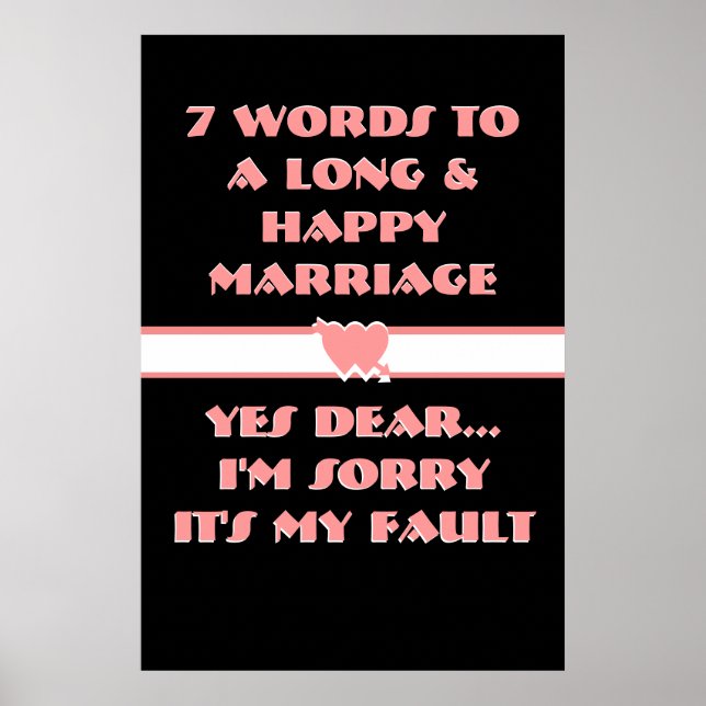 7 Words To A Long And Happy Marriage - Poster (Front)