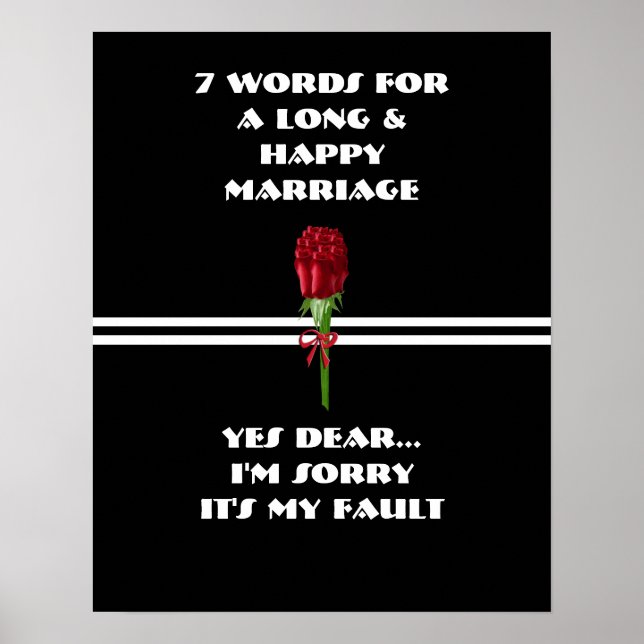 7 Words To A Long And Happy Marriage - Poster (Front)